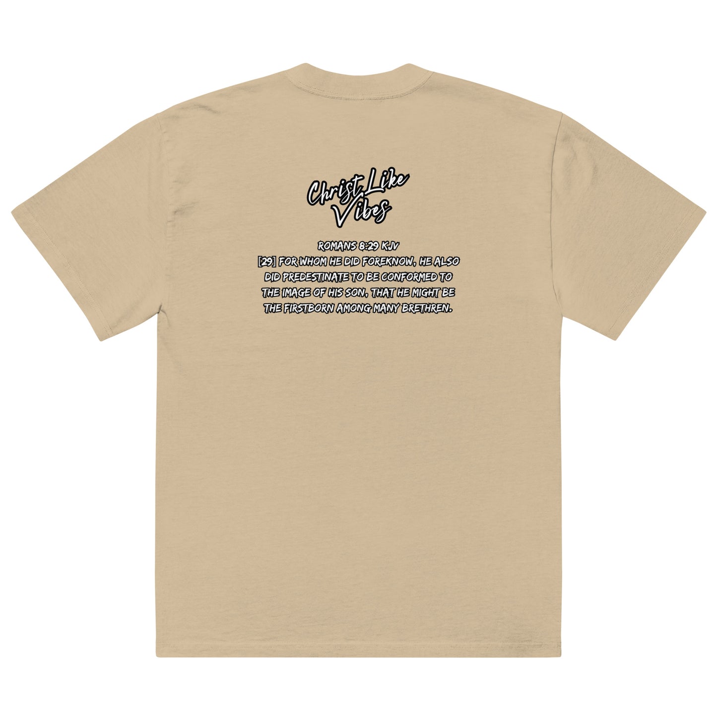 Christ Like Vibes Khaki Oversized Faded T-Shirt