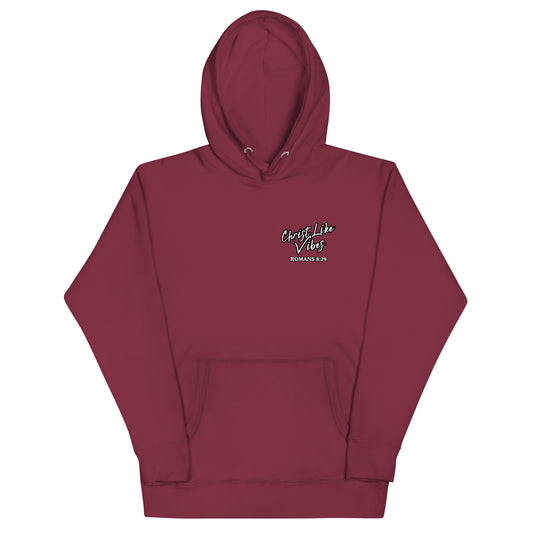 Christ Like Vibes Maroon Logo Hoodie