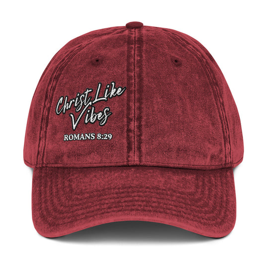 Christ Like Vibes Maroon Vintage Cap