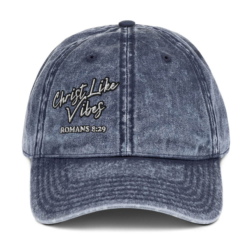 Christ Like Vibes Navy Vintage Cap